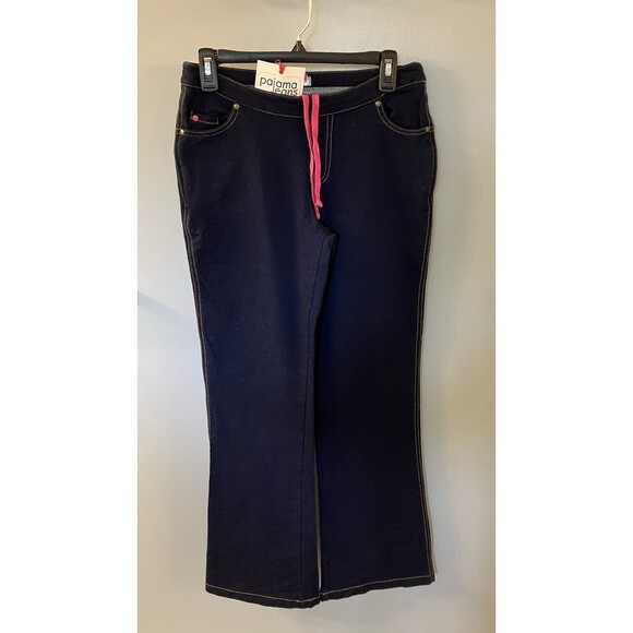 Pajama Jeans Womens Pull On Size Small Stretch Drawstring Dark Wash NWT - Picture 1 of 9